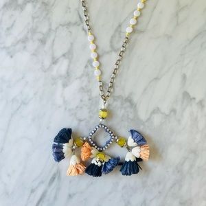 Anthropologie Raffia Tassel Necklace